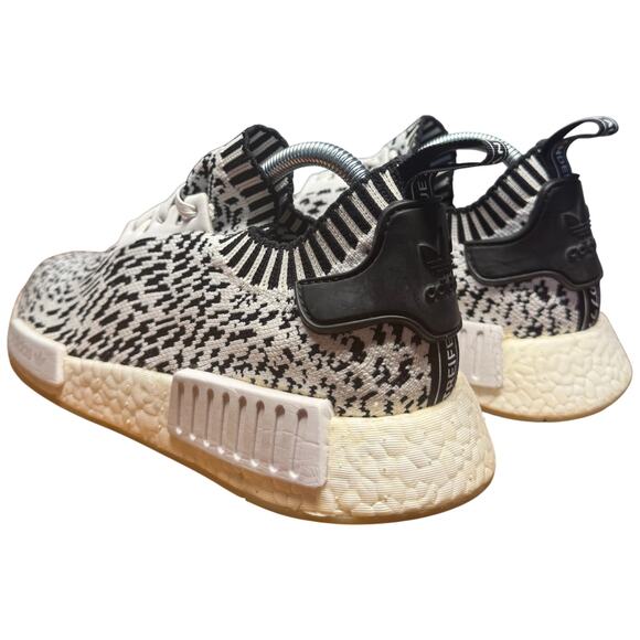 ADIDAS NMD R1 Men's 8 Primeknit Zebra Black White Sneakers Running Shoes - Picture 7 of 13